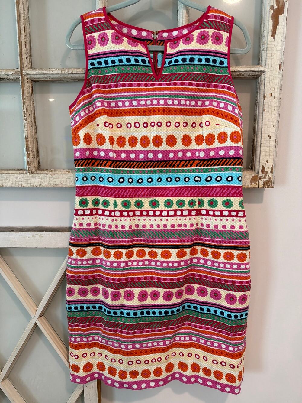 Talbots size 10 womens colorful sleeveless dress